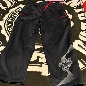 Nike Black Pants with Red and Gray Accents